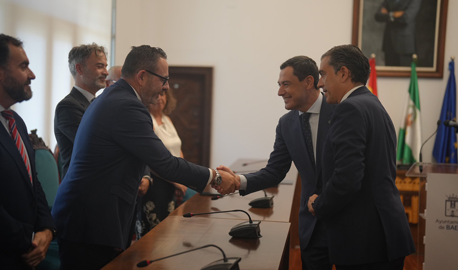 Moreno, durante su visita a Baeza.